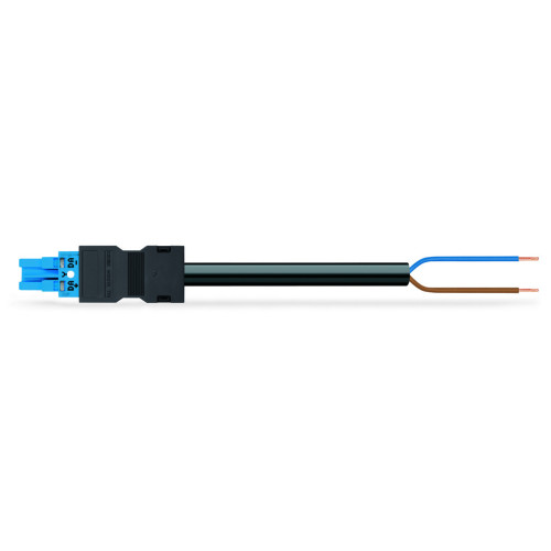 pre-assembled connecting cable, Eca, Socket/open-ended, blue