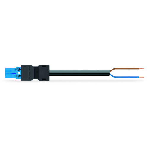 pre-assembled connecting cable, Eca, Plug/open-ended, blue