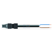 pre-assembled connecting cable, Eca, Socket/open-ended, dark gray