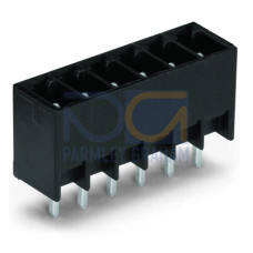 THT male header, 0.8 x 0.8 mm solder pin, straight, black