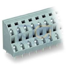 Double-deck PCB terminal block, 2.5 mm&sup2;, Pin spacing 7.5 mm, gray
