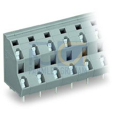Double-deck PCB terminal block, 2.5 mm&sup2;, Pin spacing 10 mm, gray