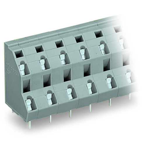 Double-deck PCB terminal block, 2.5 mm&sup2;, Pin spacing 10 mm, gray