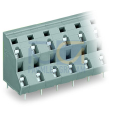 Double-deck PCB terminal block, 2.5 mm&sup2;, Pin spacing 10 mm, gray