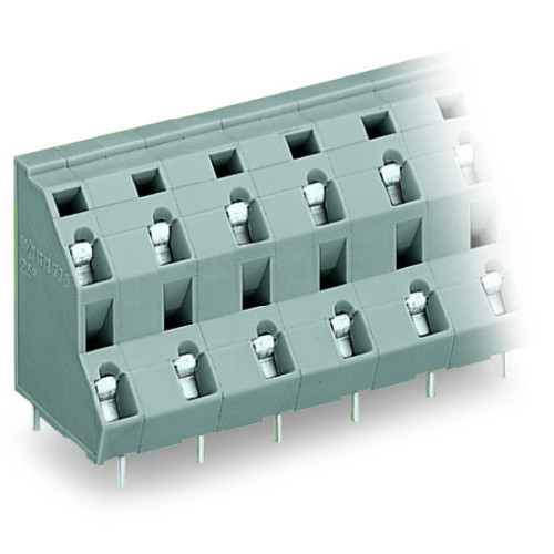Double-deck PCB terminal block, 2.5 mm&sup2;, Pin spacing 10 mm, gray