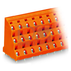 Triple-deck PCB terminal block, 2.5 mm&sup2;, Pin spacing 10.16 mm, orange