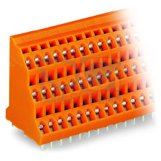 Triple-deck PCB terminal block, 2.5 mm&sup2;, Pin spacing 5.08 mm, orange