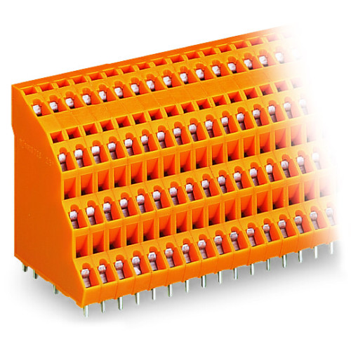 Quadruple-deck PCB terminal block, 2.5 mm&sup2;, Pin spacing 5.08 mm, orange