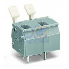 PCB terminal block, finger-operated levers, 2.5 mm&sup2;, gray