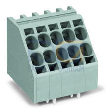 2-conductor PCB terminal block, 10 mm&sup2;, Pin spacing 7.5 mm, gray