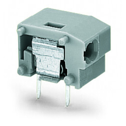 Stackable 2-conductor PCB terminal block, 0.75 mm&sup2;, Pin spacing 10/10.16 mm, gray