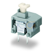 Stackable 2-conductor PCB terminal block, push-button, 0.75 mm&sup2;, gray