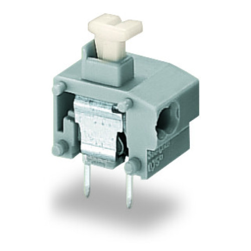 Stackable 2-conductor PCB terminal block, push-button, 0.75 mm&sup2;, gray