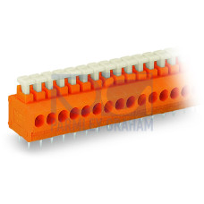 PCB terminal block, push-button, 1.5 mm&sup2;, orange