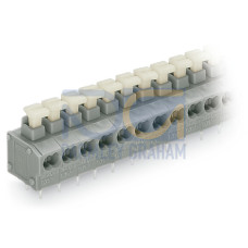 2-conductor PCB terminal block, push-button, 0.75 mm&sup2;, gray