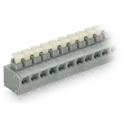 2-conductor PCB terminal block, push-button, 0.75 mm&sup2;, gray