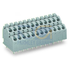 Double-deck PCB terminal block, push-button, 1.5 mm&sup2;, agate gray