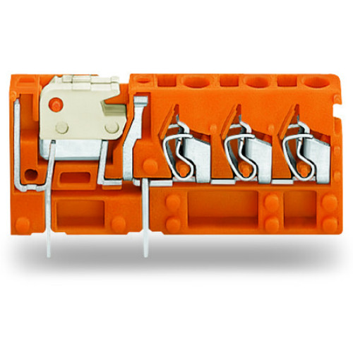 Stackable 3-conductor PCB terminal block, with knife disconnect, 2.5 mm&sup2;, orange