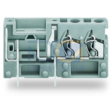 Stackable 2-conductor PCB terminal block, with fuse mounting, 2.5 mm&sup2;, gray
