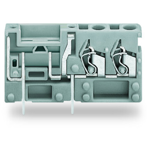 Stackable 2-conductor PCB terminal block, with fuse mounting, 2.5 mm&sup2;, gray