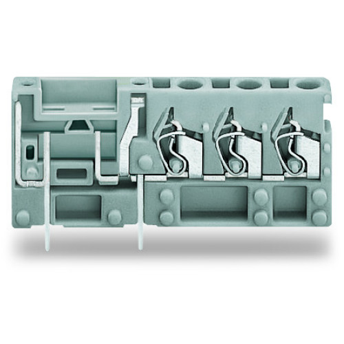 Stackable 3-conductor PCB terminal block, with fuse mounting, 2.5 mm&sup2;, gray