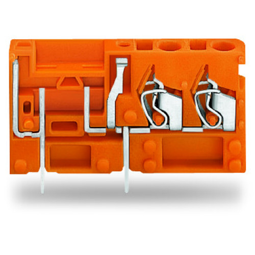 Stackable 2-conductor PCB terminal block, with fuse mounting, 2.5 mm&sup2;, orange