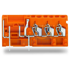 Stackable 3-conductor PCB terminal block, with fuse mounting, 2.5 mm&sup2;, orange