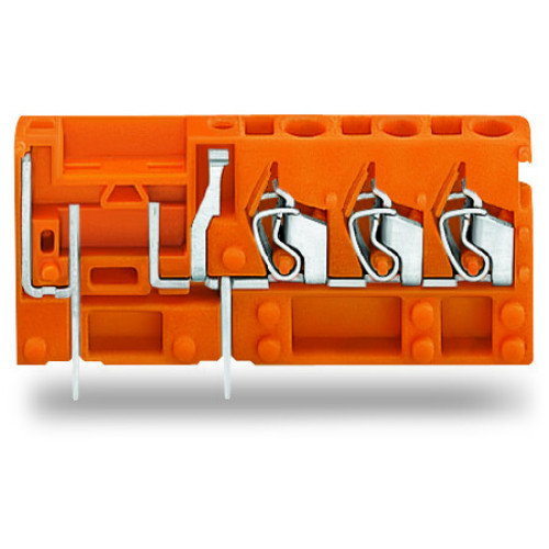 Stackable 3-conductor PCB terminal block, with fuse mounting, 2.5 mm&sup2;, orange