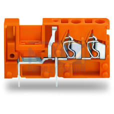 Stackable 2-conductor PCB terminal block, with commoning option, 2.5 mm&sup2;, orange