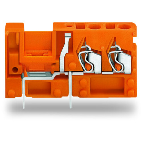 Stackable 2-conductor PCB terminal block, with commoning option, 2.5 mm&sup2;, orange