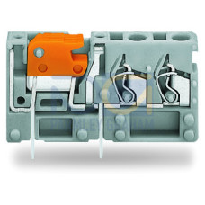 Stackable 2-conductor PCB terminal block, with knife disconnect, 2.5 mm&sup2;, gray