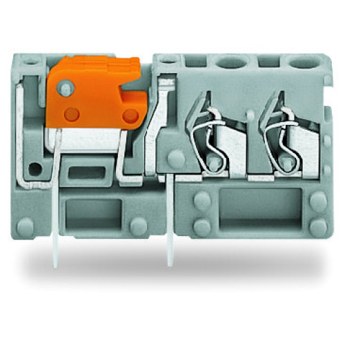 Stackable 2-conductor PCB terminal block, with knife disconnect, 2.5 mm&sup2;, gray