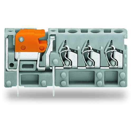 Stackable 3-conductor PCB terminal block, with knife disconnect, 2.5 mm&sup2;, gray