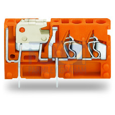 Stackable 2-conductor PCB terminal block, with knife disconnect, 2.5 mm&sup2;, orange