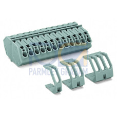 Feedthrough terminal block, Conductor/conductor connection, Plate thickness: 1  4 mm, gray