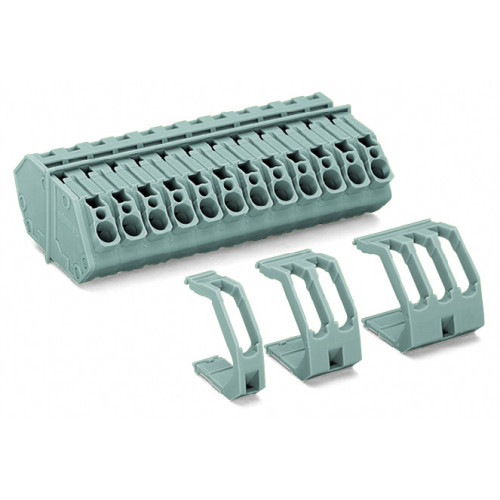 Feedthrough terminal block, Conductor/conductor connection, Plate thickness: 1  4 mm, gray