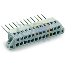 Feedthrough terminal block, Conductor/wire-wrap connection, Plate thickness: 1.5 mm, gray