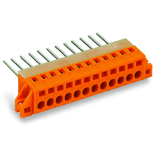 Feedthrough terminal block, Conductor/wire-wrap connection, Plate thickness: 1.5 mm, orange