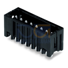 THR male header, 0.8 x 0.8 mm solder pin, straight, black