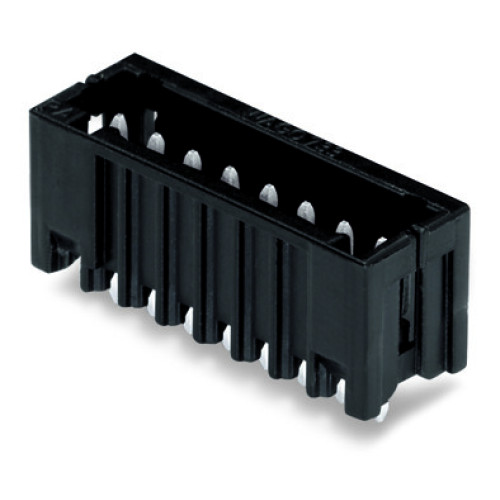 THR male header, 0.8 x 0.8 mm solder pin, straight, black