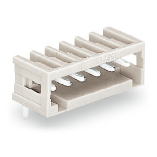 THT male header, 0.8 x 0.8 mm solder pin, angled, light gray