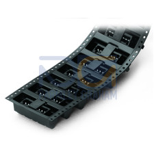 THR male header, 0.8 x 0.8 mm solder pin, straight, black