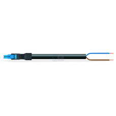 pre-assembled connecting cable, Eca, Socket/open-ended, blue