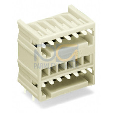 THT double-deck male header, 1.0 x 1.0 mm solder pin, angled, light gray