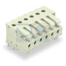 THT female header, angled, Pin spacing 3.5 mm, light gray