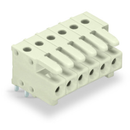 THT female header, angled, Pin spacing 3.5 mm, light gray