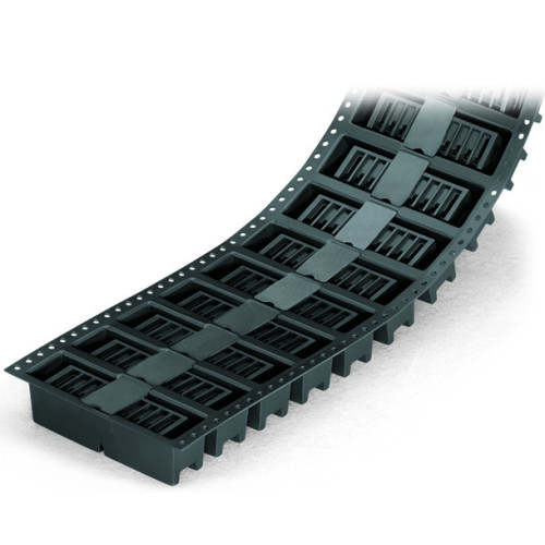 THR male header, 1.0 x 1.0 mm solder pin, angled, black