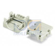 Strain relief housing, for female and male connectors, 2 parts, light gray