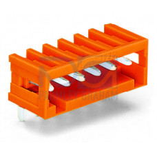 THT male header, 1.0 x 1.0 mm solder pin, angled, orange
