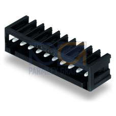 THR male header, 1.0 x 1.0 mm solder pin, angled, black